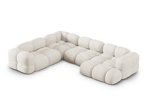 Coltar panoramic stanga 5 locuri, Loretto, Cosmopolitan Design, 345x250x68 cm, tesatura structurata, bej