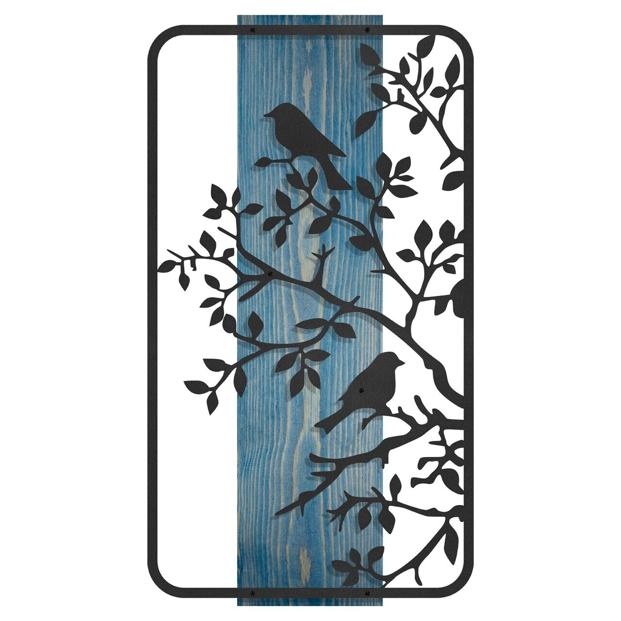 Decoratiune de perete, Nidra, Cadru: Lemn (Grosime: 2 cm), Albastru/Negru — imaginea 7