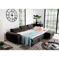 Coltar extensibil dreapta 3 locuri ELTAP, RT-97RIV, Grayson, 278x205x92 cm, lemn/poliester, gri inchis