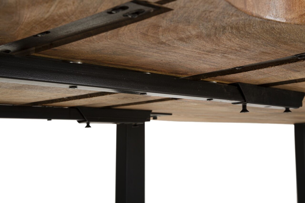 Masa extensibila Edge, Mauro Ferretti, 280-180 x 90 x 77 cm, lemn de mango/fier, maro/negru - view 4