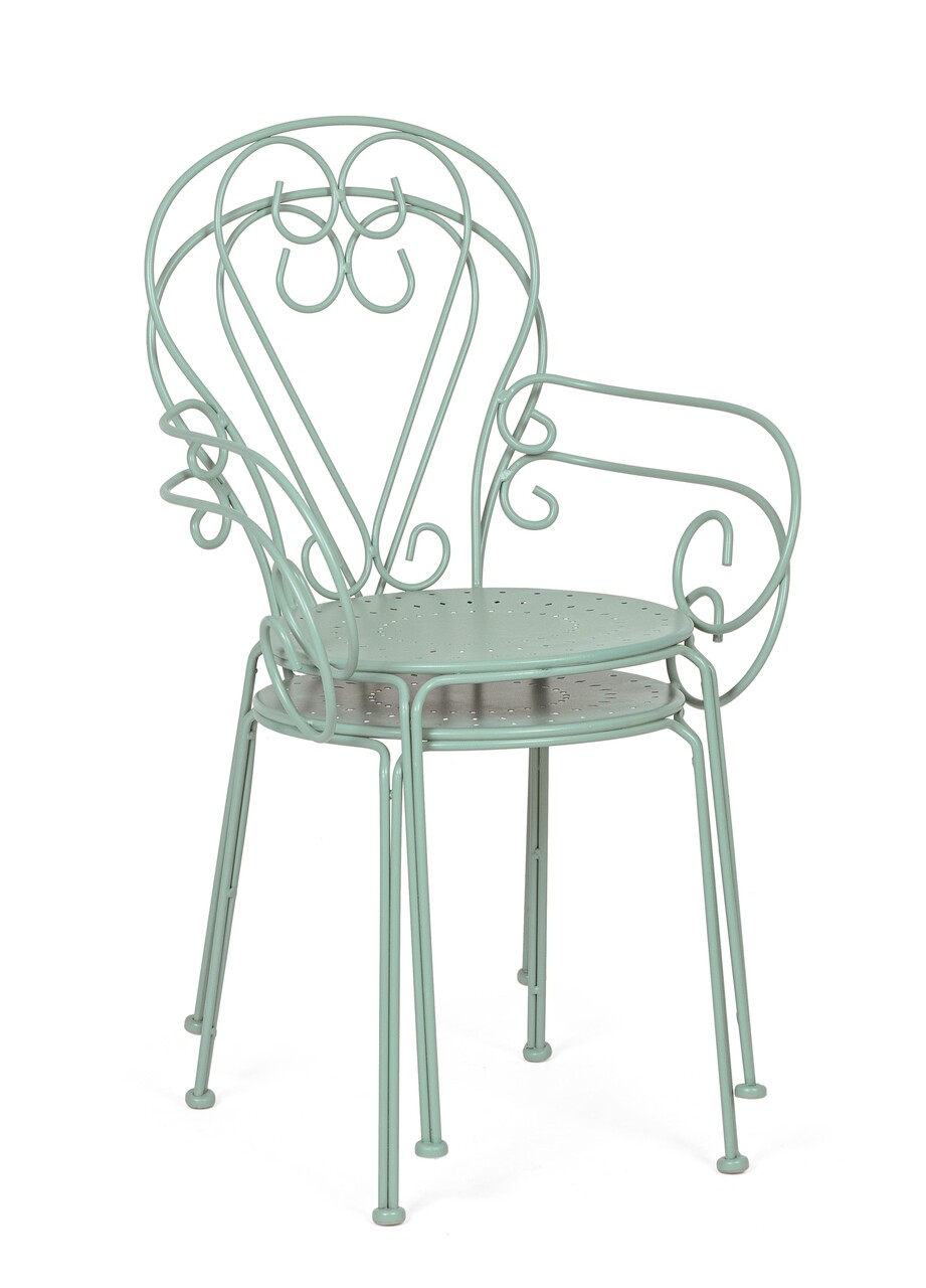 Scaun de gradina Etienne, Bizzotto, 49 x 49 x 89 cm, otel , verde pal - 1 | YEO