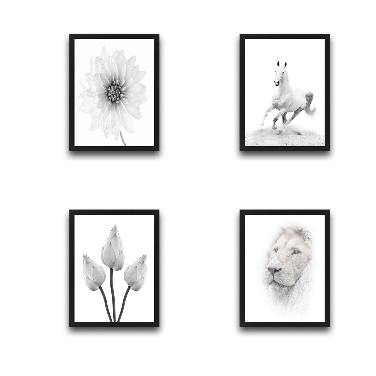 Set 4 tablouri decorative, White World Set, PAL, Hartie, Multicolor - 1 | YEO