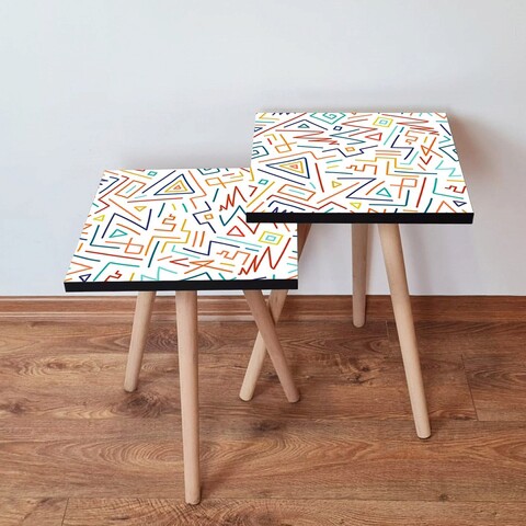 Set masute 2 piese, leona, 2shp216, multicolor