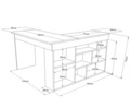 Birou  CT5 - AW, Locelso, 129x120x72 cm, PAL, natural/alb