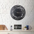 Ceas de perete, Lines XL, Metal, Dimensiune: 70 x 70 cm, Negru