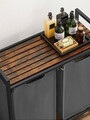 Cos de rufe cu 2 compartimente si 1 raft Vasagle, 73 x 33 x 72 cm, 2 x 46 L, otel/tesatura Oxford, gri
