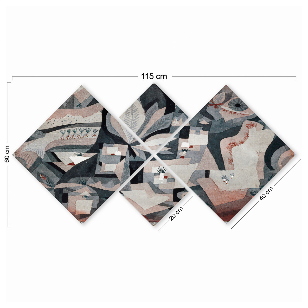 Set 4 tablouri decorative, 4MDF3586223, MDF, Imprimat UV, Multicolor