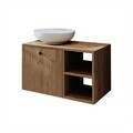 Dulap de baie cu chiuvetă, Hanah Home, 2459, MDF, Maro