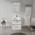 Dulap de baie cu oglindă, Hanah Home, Bari 60, Alb mat