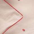 Lenjerie de pat pentru o persoana Fresas, Homla, 2 piese, 140x200 cm, bumbac, bej/rosu