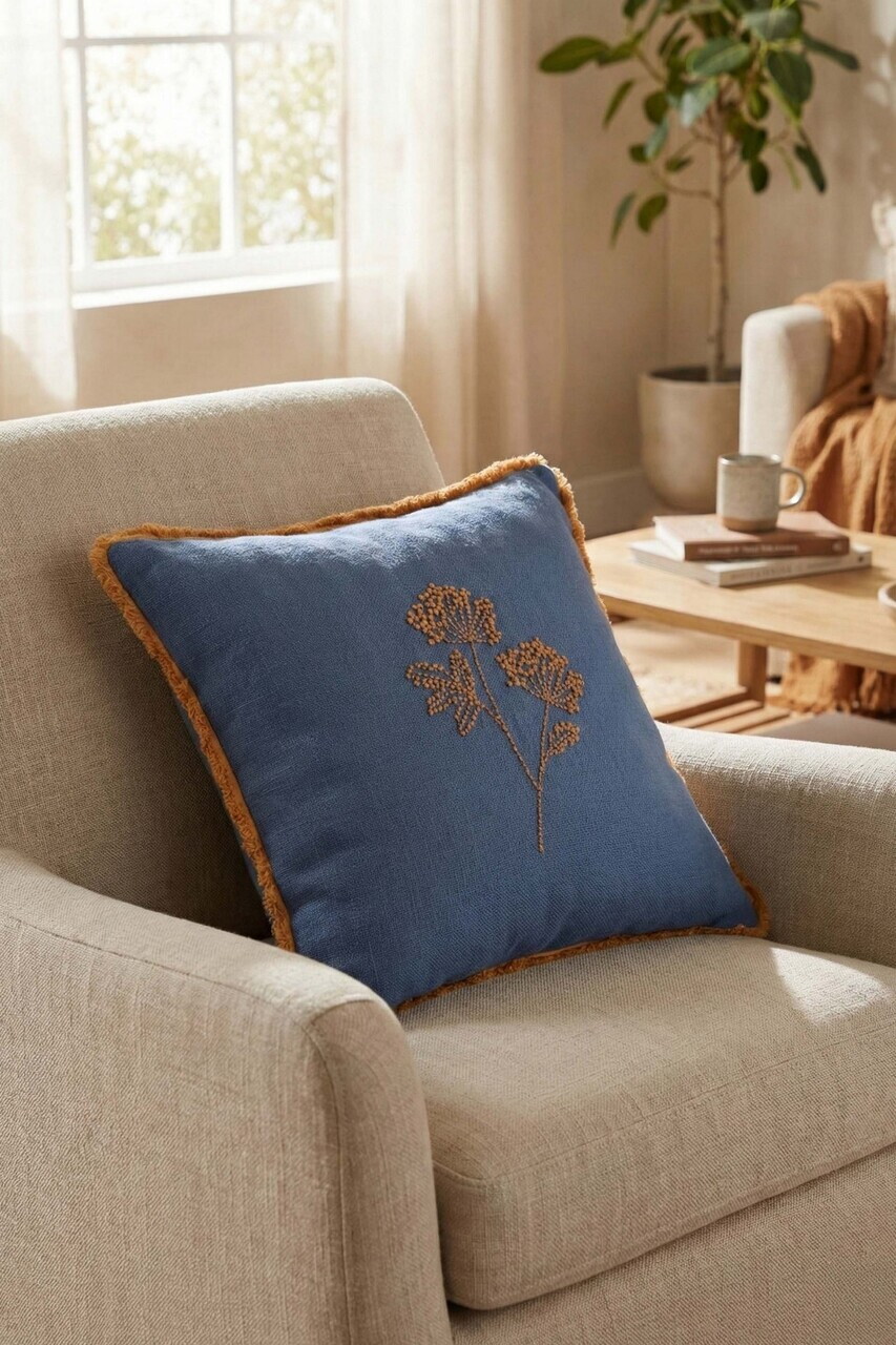 Husa de perna, Odin, 45x45 cm, BUMBAC PREMIUM, Denim — imaginea 2