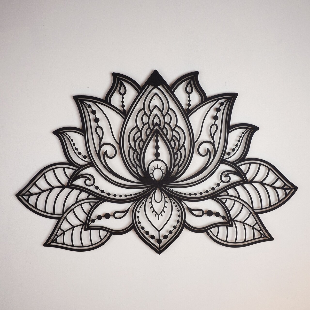 Decoratiune de perete, Lotus, Dimensiune: 59 x 91 cm (1 bucată), Negru - view 3