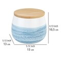 Recipient depozitare cu capac, Wenko, Mala, 0.7 L, 13 x 10.5 x 13 cm, ceramica/bambus