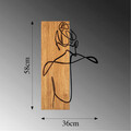 Decoratiune de perete, MA-295, 50% lemn/50% metal, Dimensiune: 58 x 36 cm, Nuc / Negru