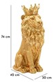 Figurina /sculptura decorativa King Leon, Mauro Ferretti, 30x42x74 cm, polirasina, auriu