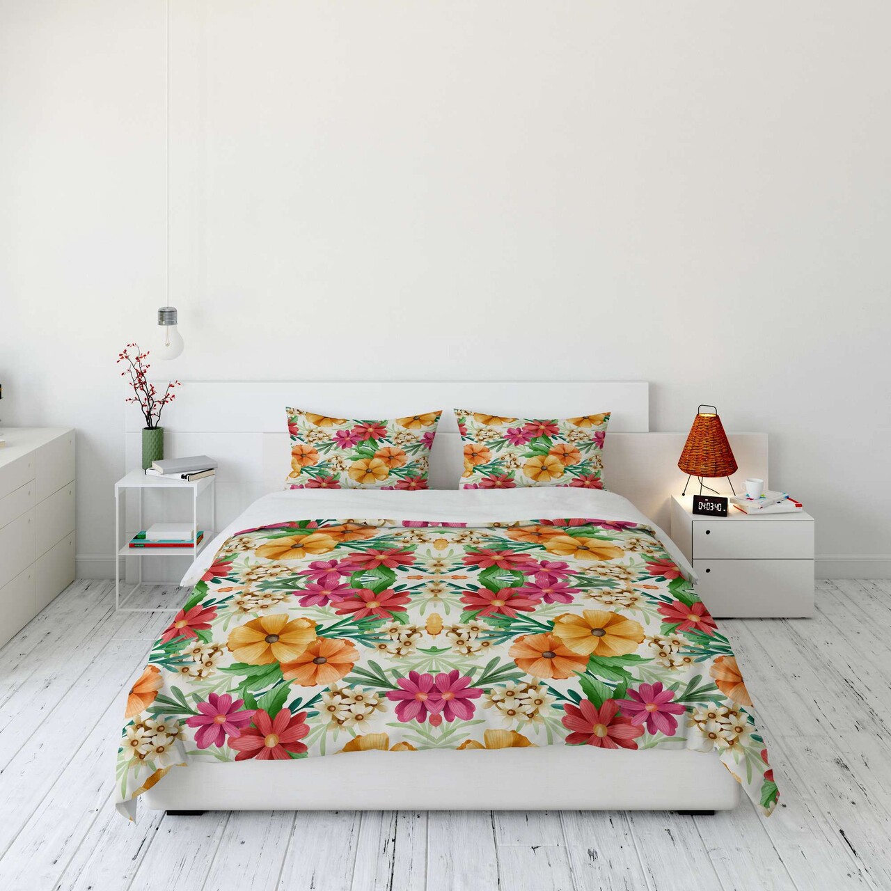 Lenjerie de pat dubla (DE) 3 piese L'essentiel Maison FLW_DVT25-26 Multicolor