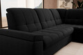 Coltar extensibil dreapta 3 locuri ELTAP, RT-10FL, Sado, 272x192x95 cm, lemn/poliester, negru