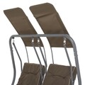 Leagan cu 2 locuri, Segars, 170 x 132 x 170 cm, otel, gri/maro