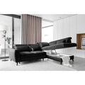 Coltar extensibil dreapta 4 locuri ELTAP, RT-10SAV, Noble, 255x201x100 cm, lemn/poliester, negru