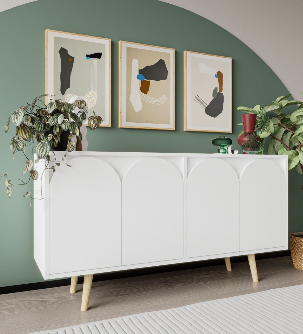Consola, Hanah Home, Venezia 150, 150x80x45 cm, PAL, Alb - view 2