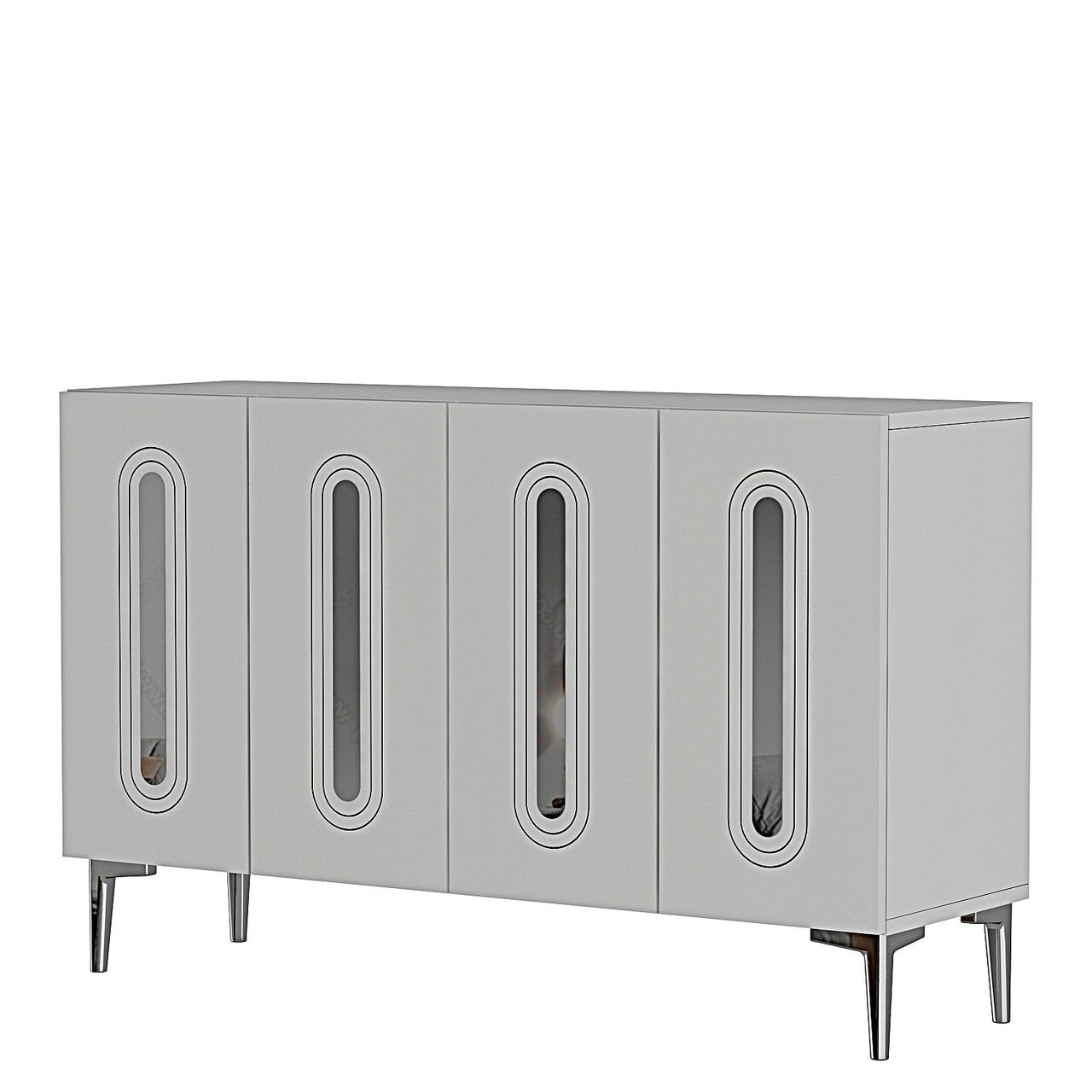 Consola, Hanah Home, Rany 120, 120x75x32 cm, Alb / Argintiu - view 3