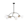 Lustra, Kromozom - 1021, Tatum, 90 x 90 x 69 cm, 6 x E27, 40W, alb/negru