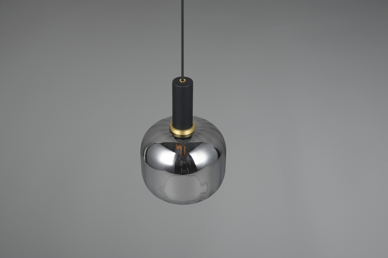 Lustra Diva, TRIO, 20x150 cm, 10W, 1x E27, metal, negru mat/argintiu