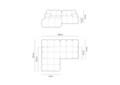 Coltar modular stanga 3 locuri, Bellis-51, Micadoni Home, 188x155x70 cm, catifea, bej inchis