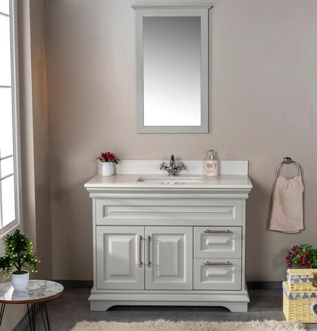 Set mobilier de baie (2 piese), jussara, huron 42, gri