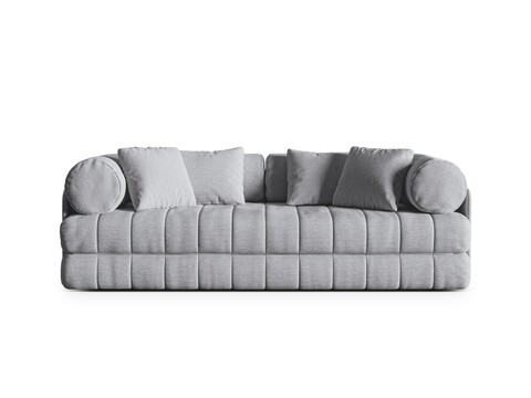 Canapea extensibila 3 locuri, Kemi, Cosmopolitan Design, 206x95x70 cm, tesatura boucle, gri