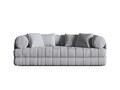 Canapea extensibila 3 locuri, Kemi, Cosmopolitan Design, 206x95x70 cm, tesatura boucle, gri