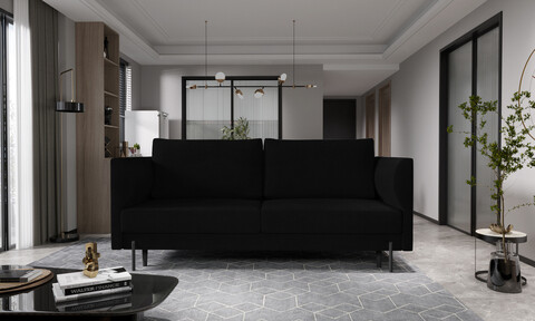 Canapea extensibila 4 locuri ELTAP, SO-REV-10VE, Revi, 215x98x92 cm, lemn/poliester, negru