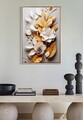Tablou decorativ Flora M, Mauro Ferretti, 42x62 cm, metal/lemn de brad/canvas, multicolor