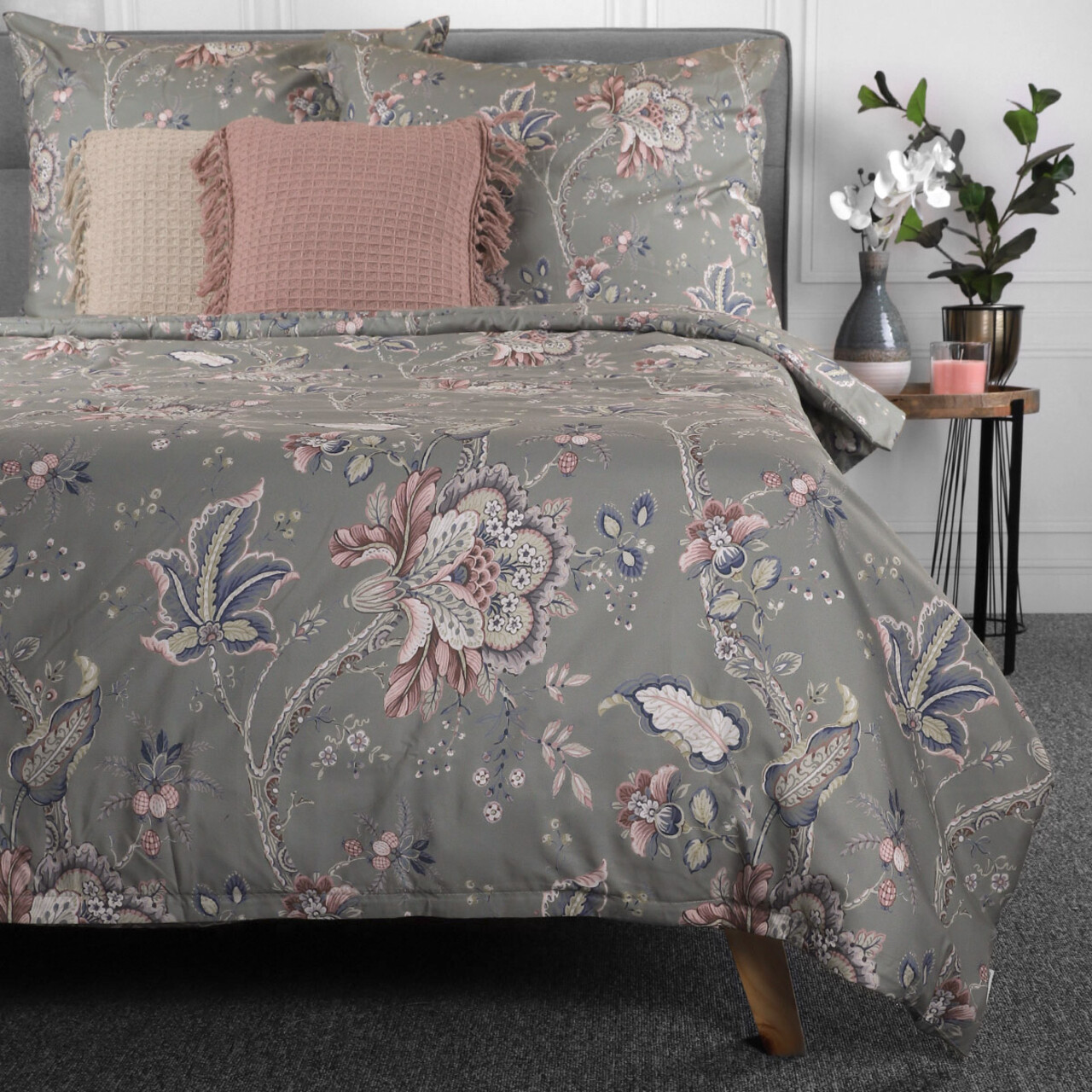 Lenjerie de pat dubla Claras Homla 3 piese 160x200 cm microfibra din poliester multicolor
