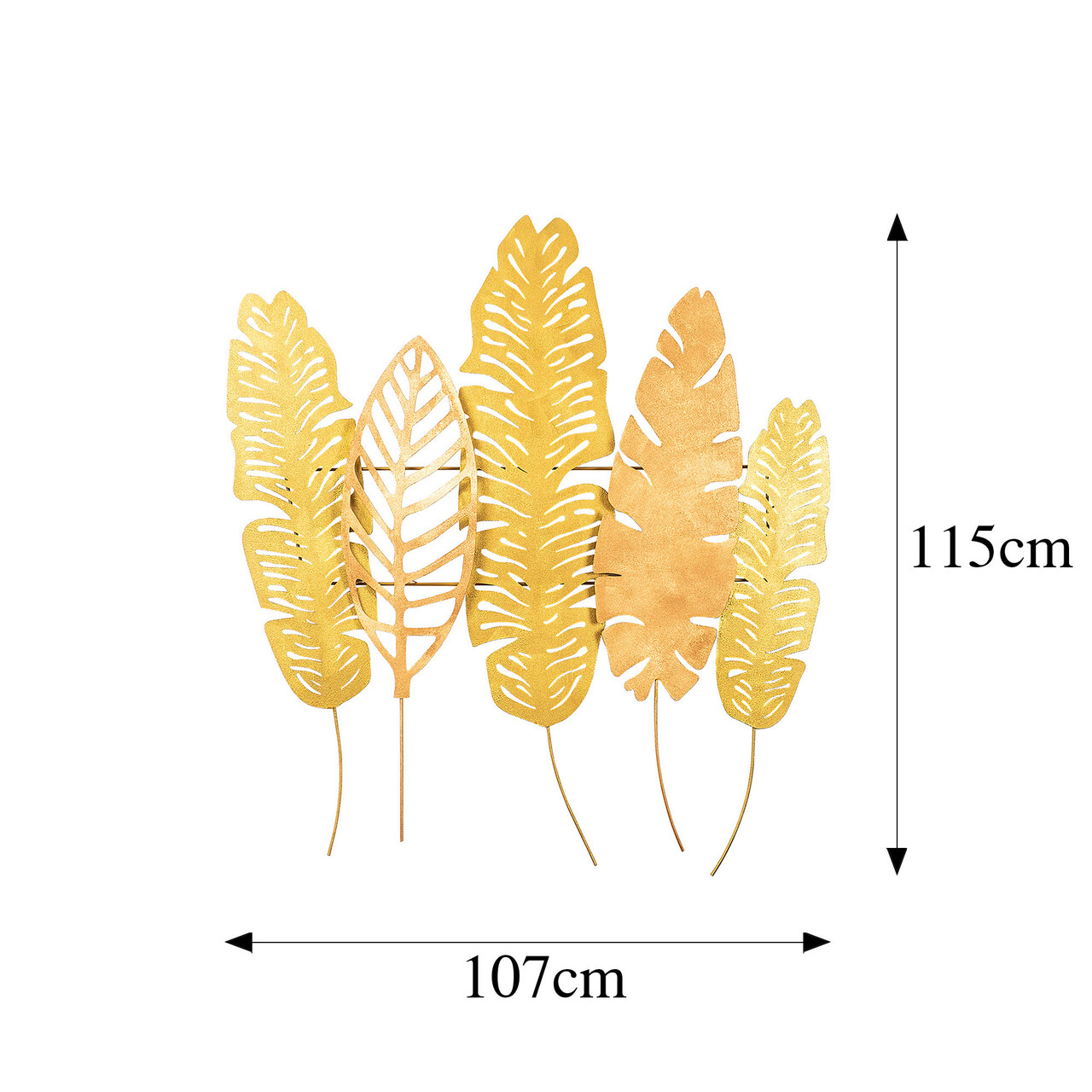 Decoratiune de perete, Leaves v10, Metal, Dimensiune: 115 x 107 cm, Multicolor