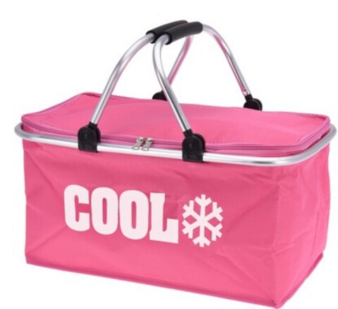 Geanta termoizolanta / cos picnic Cool, 35L, poliester, roz