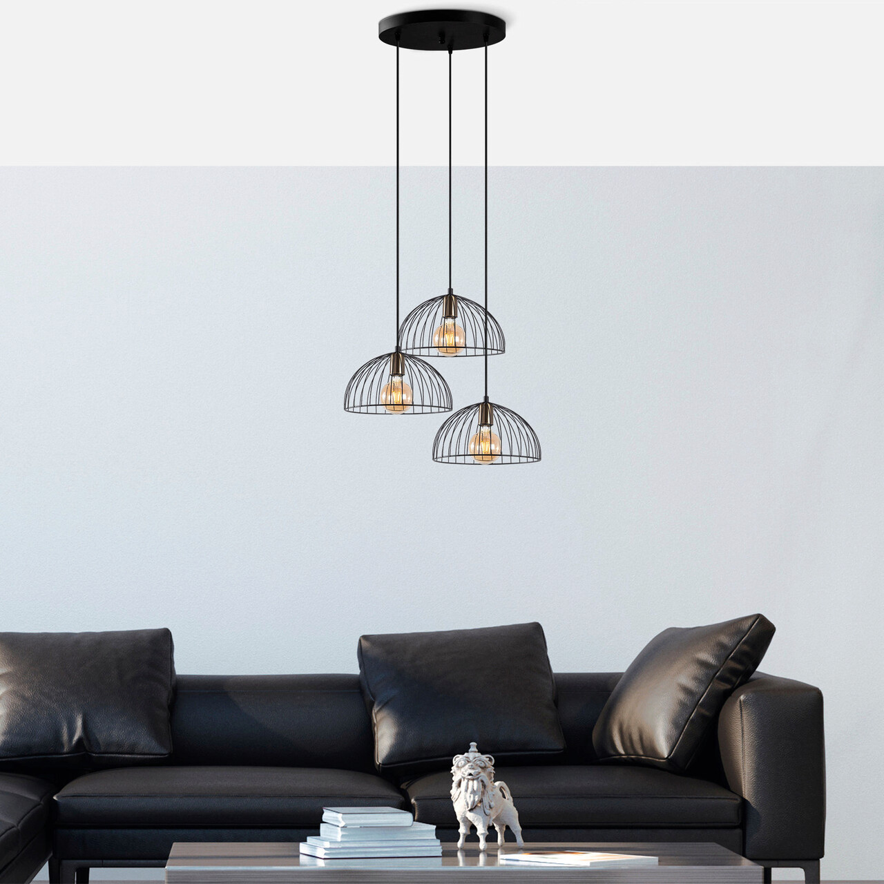 Lustra, Fulgor, 942FLG1609, Metal, Negru/Maro antic - 1 | YEO