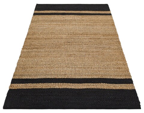Covor de hol, Ech 07 Natural Black, 200×300 cm, Iuta, Negru / Bej Eko Halı