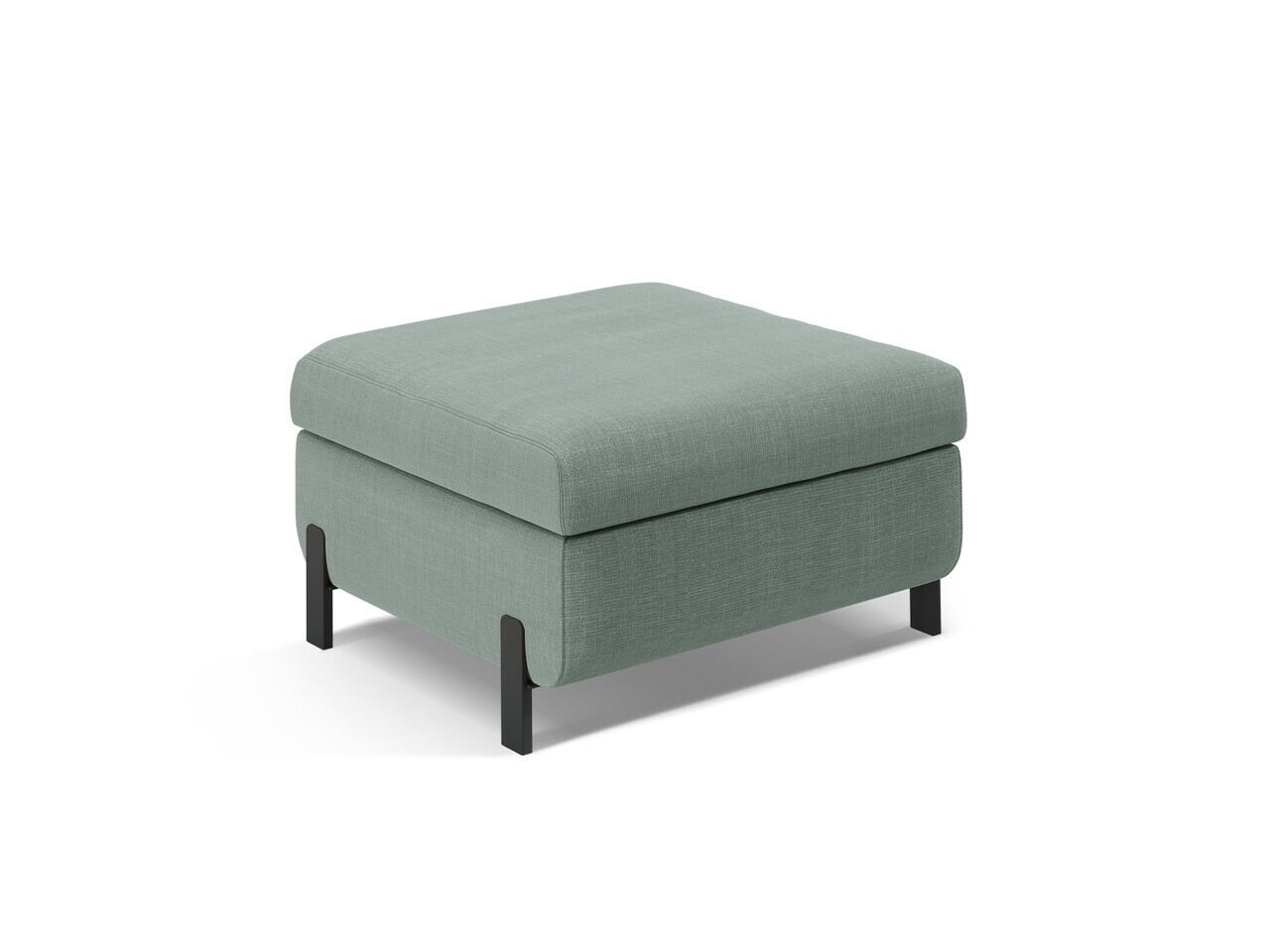 Taburet cu spatiu de depozitare, Gloria, Micadoni Home, 92x76x51 cm, tesatura structurata, verde menta