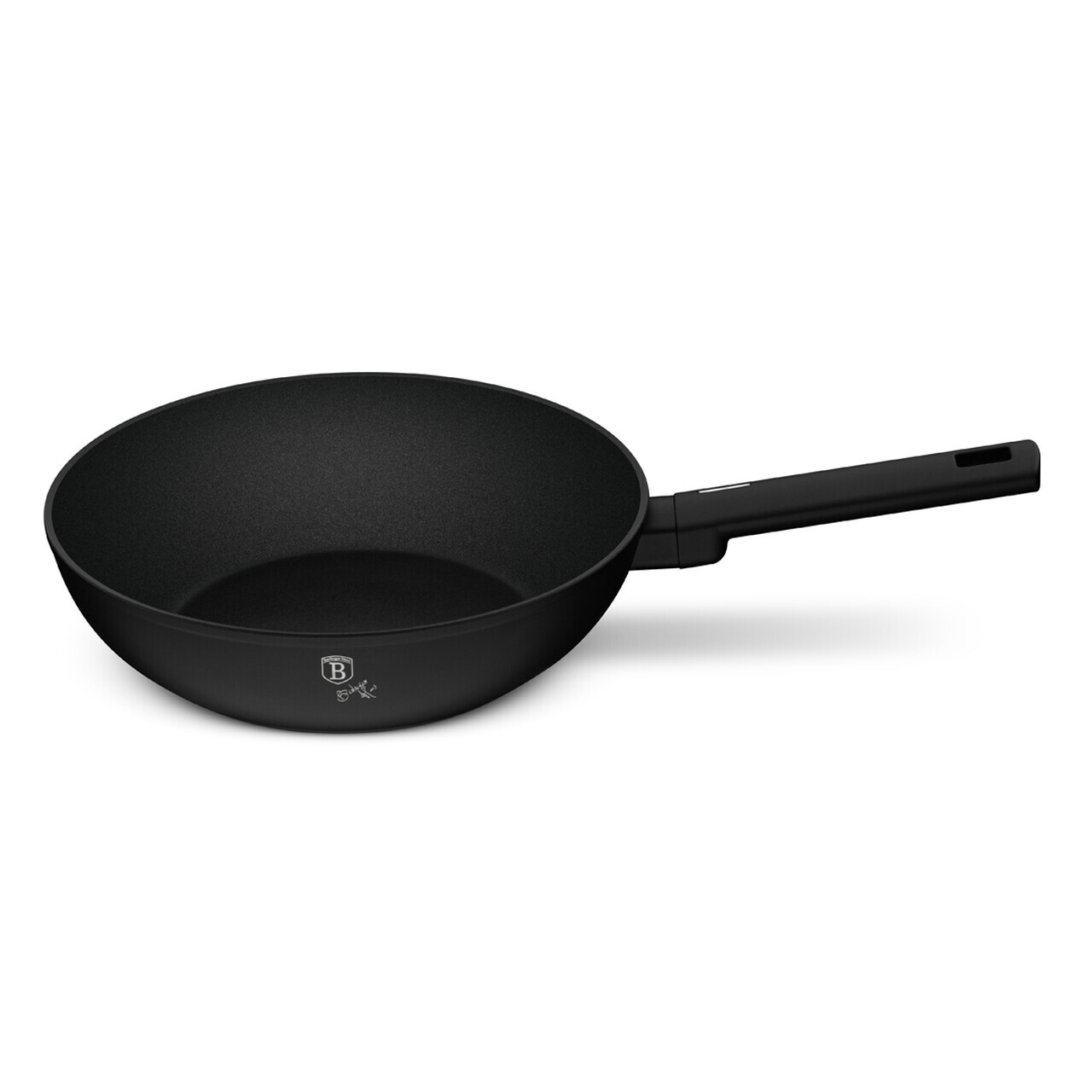Tigaie Wok Berlinger Haus, Matte Black, 28 cm, 3.2 L, aluminiu forjat, negru - imagine 3