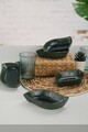 Set 6 boluri pentru gustari/sosuri Emerald Relief Leaf, Keramika, 132 ml, ceramica, negru
