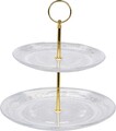Etajera pentru prajituri Rainbow luster, Ø18/Ø23 cm, sticla