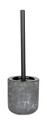 Perie pentru toaleta cu suport Sacile, Wenko, 11.5x38 cm, ceramica/inox, gri/negru