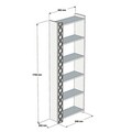 Corp biblioteca, Hommy Craft, City, 64.6x170x24.2 cm, Maro/Crem
