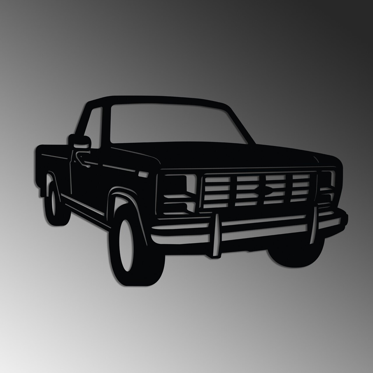 Decoratiune de perete, Ford F150 Pickup Truck 1980, Dimensiune: 60 x 37 cm , Negru — imaginea 4