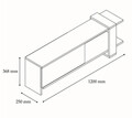 Comoda TV, Puqa Design, Yonca, 120x36.8x25 cm, PAL, Antracit / Stejar