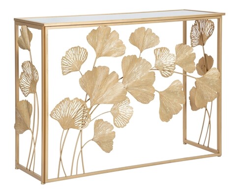 Consola Leaf, Mauro Ferretti, 108×36.5×80 cm, fier, auriu Comode
