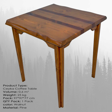 Masuta de cafea, massive design, ceyka large, 95x75x95 cm, nuc
