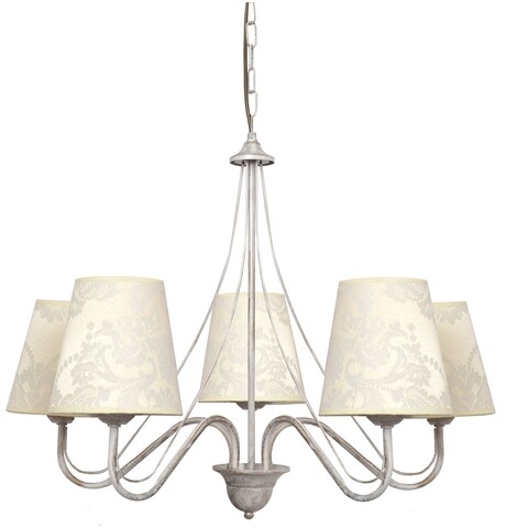 Lustra Malbo II, Helam, 65 x 50 cm, 5 x E27, 60W, alb/auriu/ecru