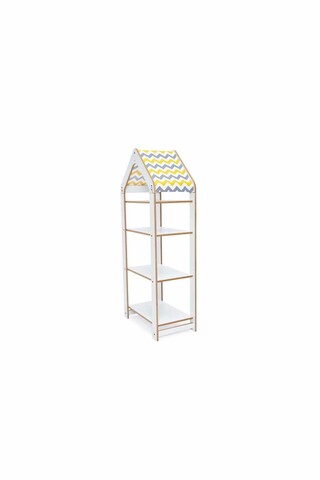 Raft universal, Hanah Home, Multipurpose Shelves 4, 50x120x30 cm, Alb / Galben